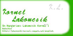 kornel lakomcsik business card